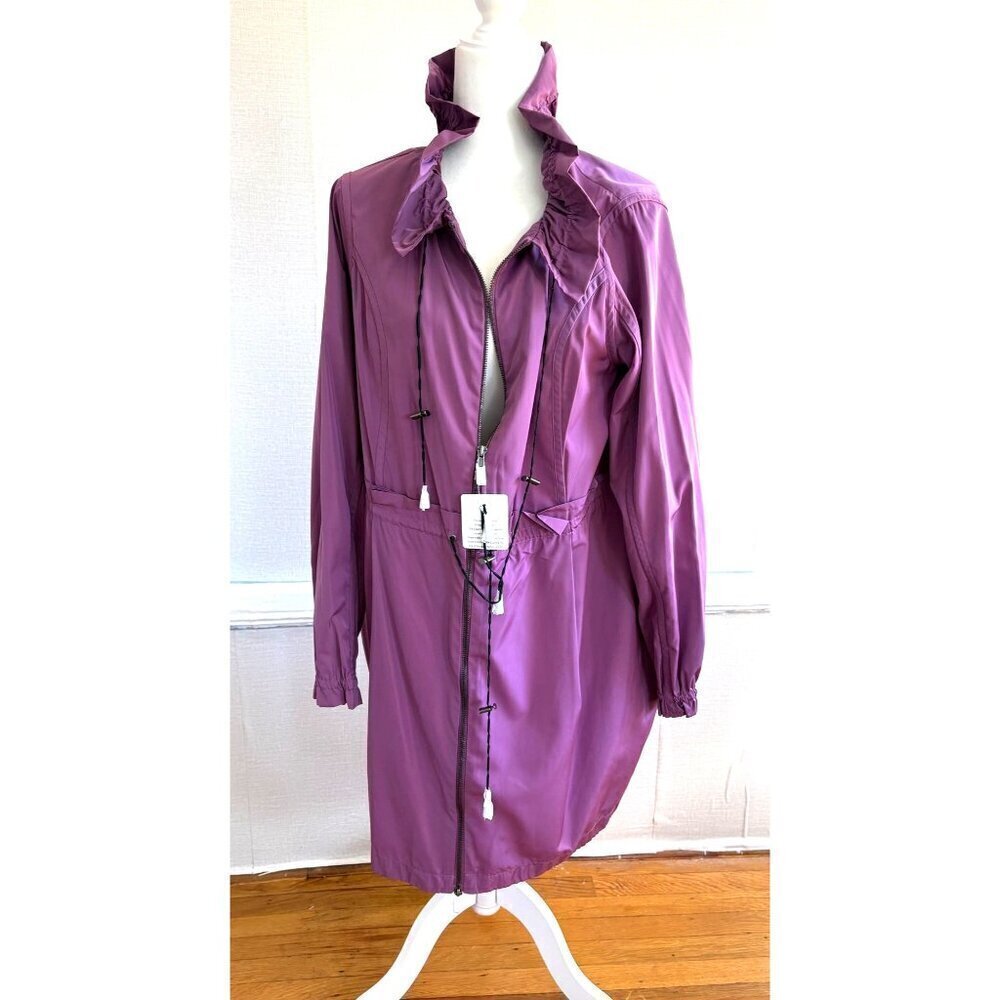 NWOT LOGO Instant Chic Purple Drawstring Coat Small - Picture 3 of 6
